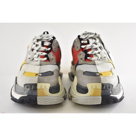 Balenciaga Triple S Split White Grey Yellow Flat Platform Sneakers 39 Mens US 6 - Picture 6 of 13